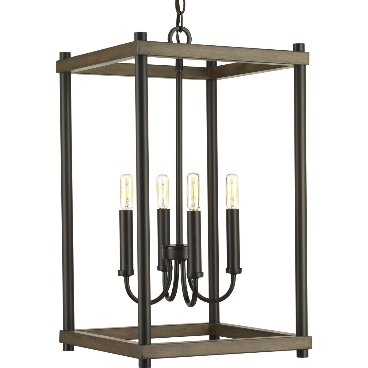 PROGRESS LIGHTING P500088-020 Fontayne Collection Four-Light Antique Bronze Farmhouse Pendant Light in Antique Bronze