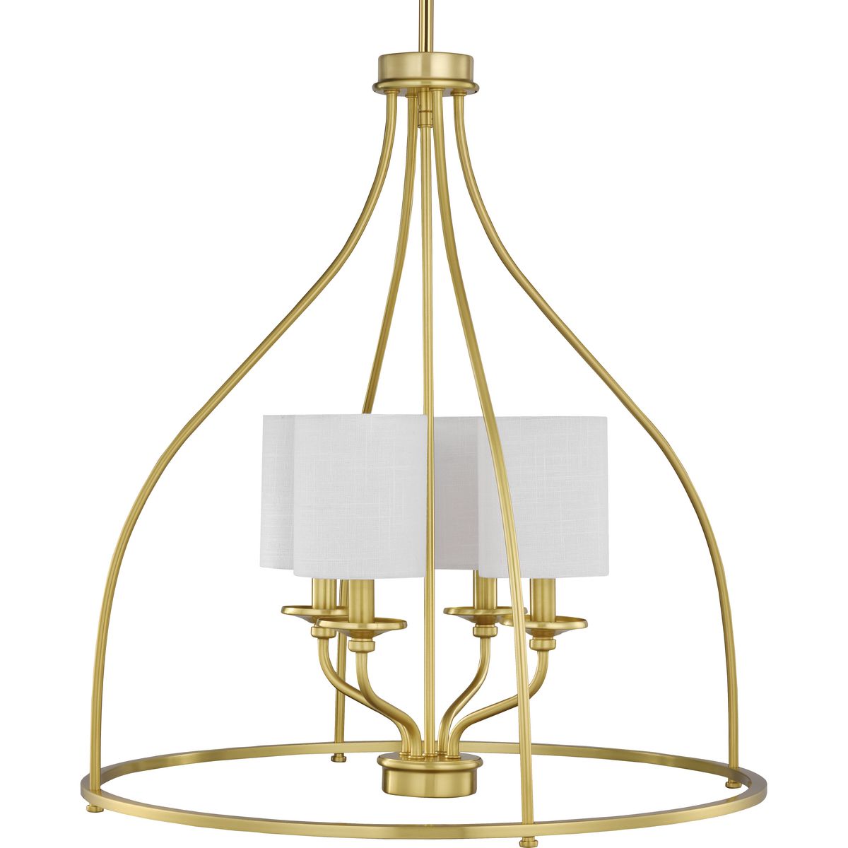 PROGRESS LIGHTING P500285-012 Bonita Collection Four-Light Satin brass Foyer Chandelier in Satin Brass