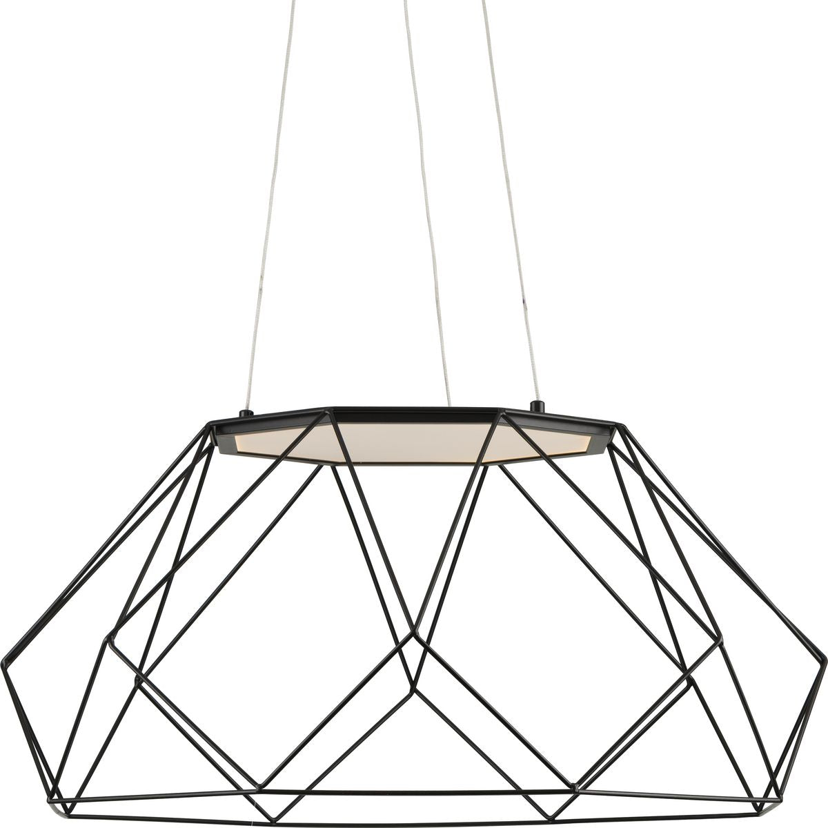 PROGRESS LIGHTING P500320-031-30 Geodesic LED Collection Matte Black Modern Style Large Hanging Pendant Light in Matte Black