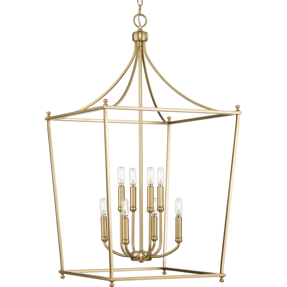 PROGRESS LIGHTING P500371-109 Parkhurst Collection Eight-Light New Traditional Brushed Bronze Chandelier Foyer Light in Brushed Bronze