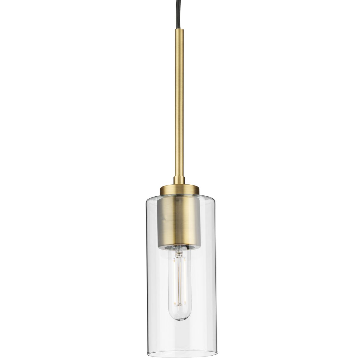 PROGRESS LIGHTING P500403-163 Cofield Collection One-Light Vintage Brass Transitional Pendant in Vintage Brass