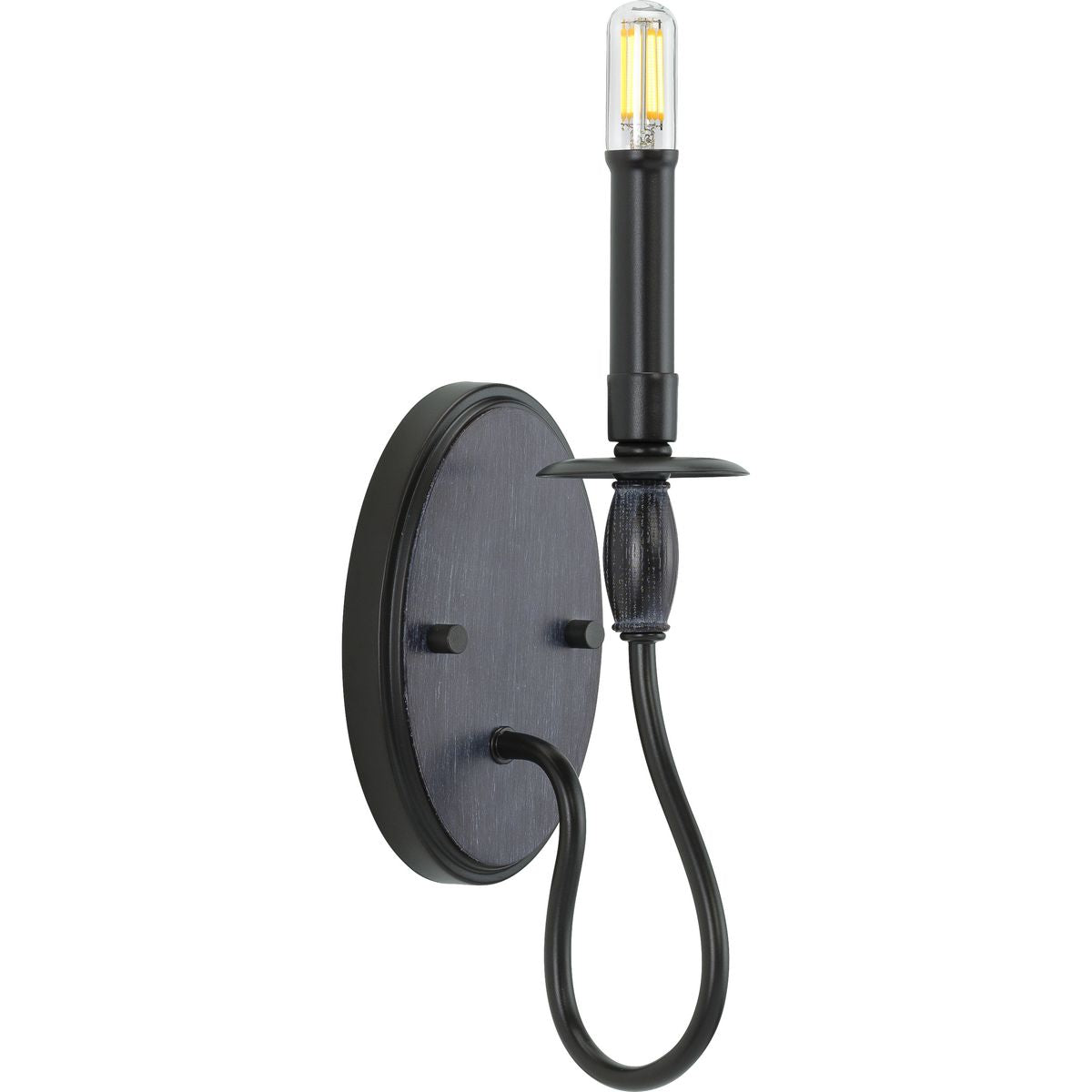 PROGRESS LIGHTING P710074-031 Durrell Collection One-Light Black Wall Bracket in Matte Black