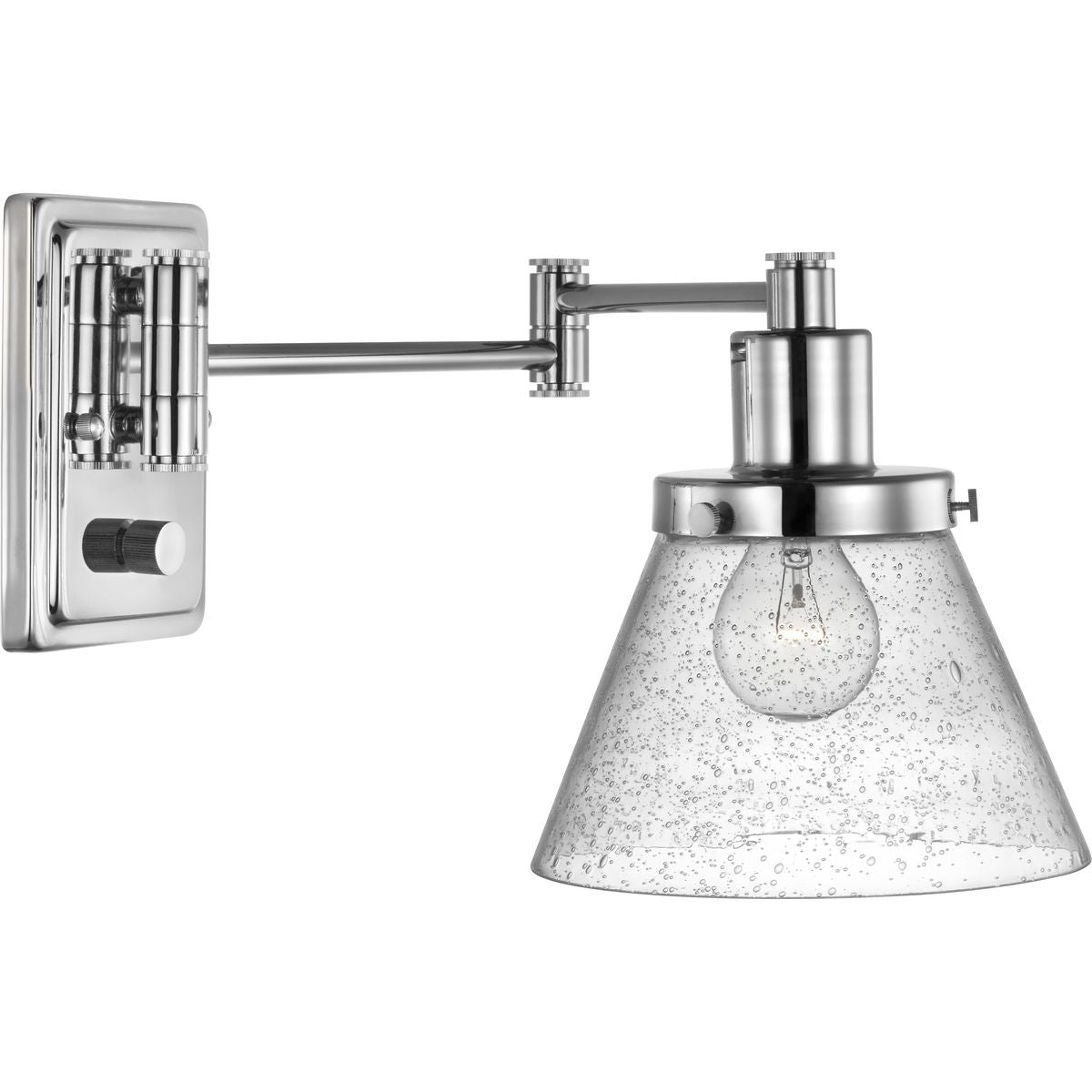 PROGRESS LIGHTING P710084-104 Hinton Collection Polished Nickel Swing Arm Wall Light in Polished Nickel