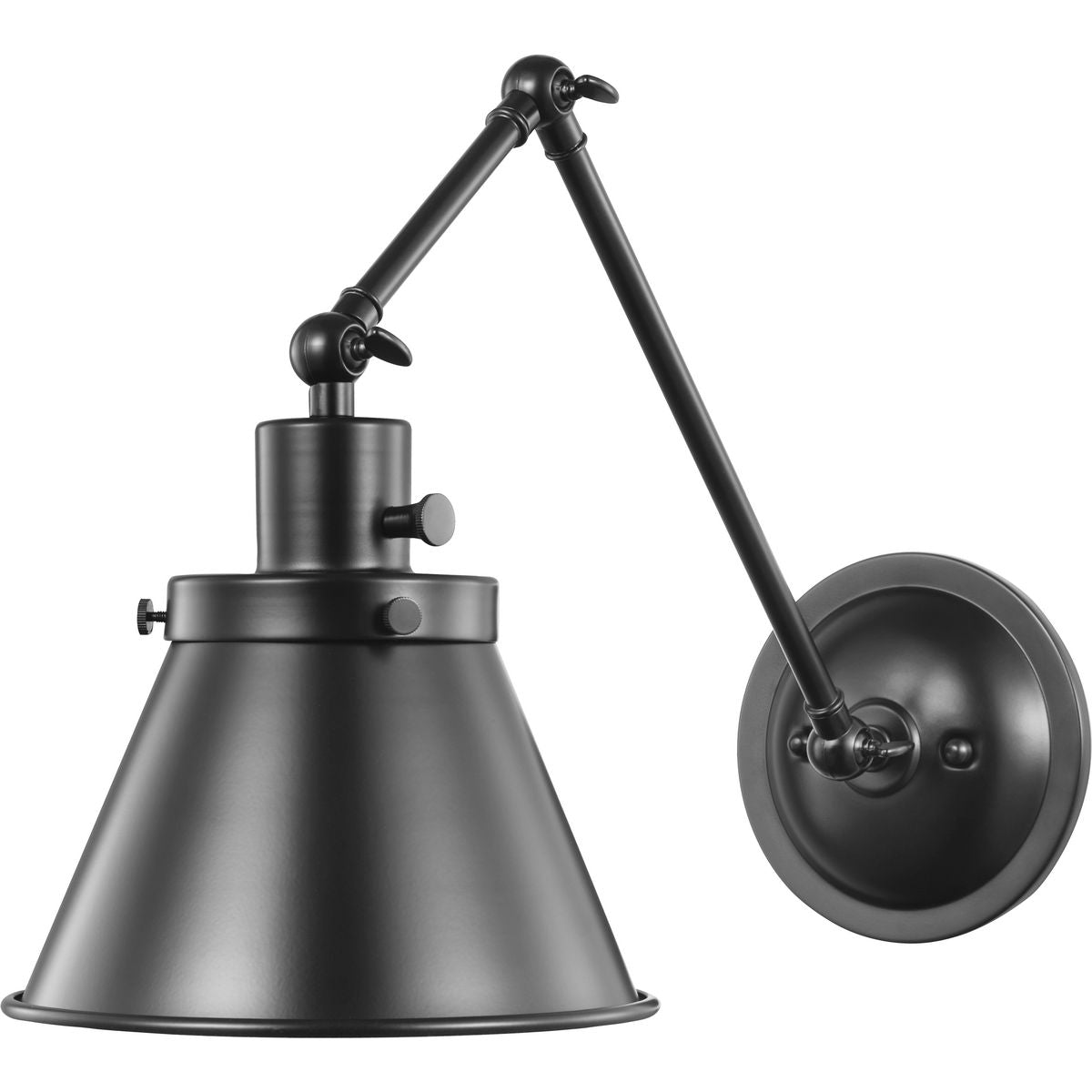 PROGRESS LIGHTING P710095-031 Hinton Collection Black Swing Arm Wall Light in Matte Black