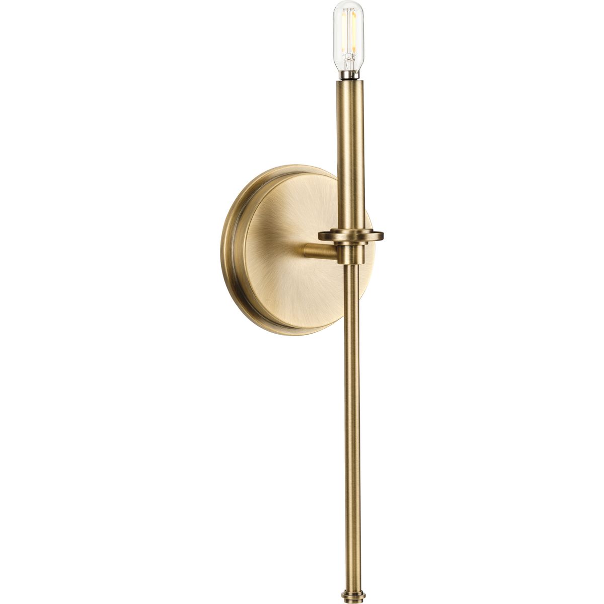 PROGRESS LIGHTING P710106-163 Elara Collection One-Light New Traditional Vintage Brass Wall Light in Vintage Brass