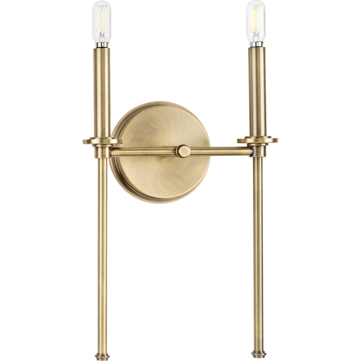 PROGRESS LIGHTING P710107-163 Elara Collection Two-Light New Traditional Vintage Brass Wall Light in Vintage Brass