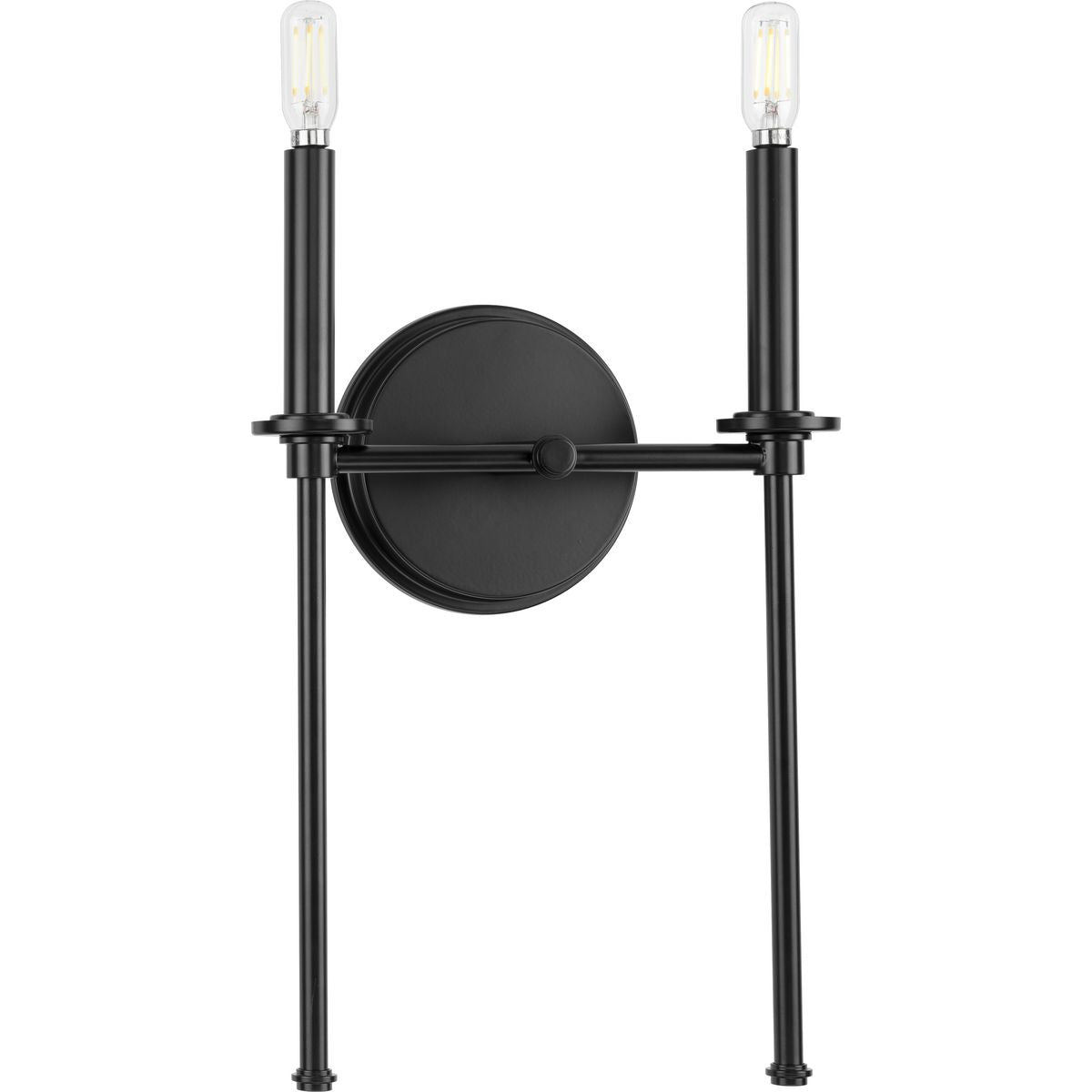 PROGRESS LIGHTING P710107-31M Elara Collection Two-Light New Traditional Matte Black Wall Light in Matte Black