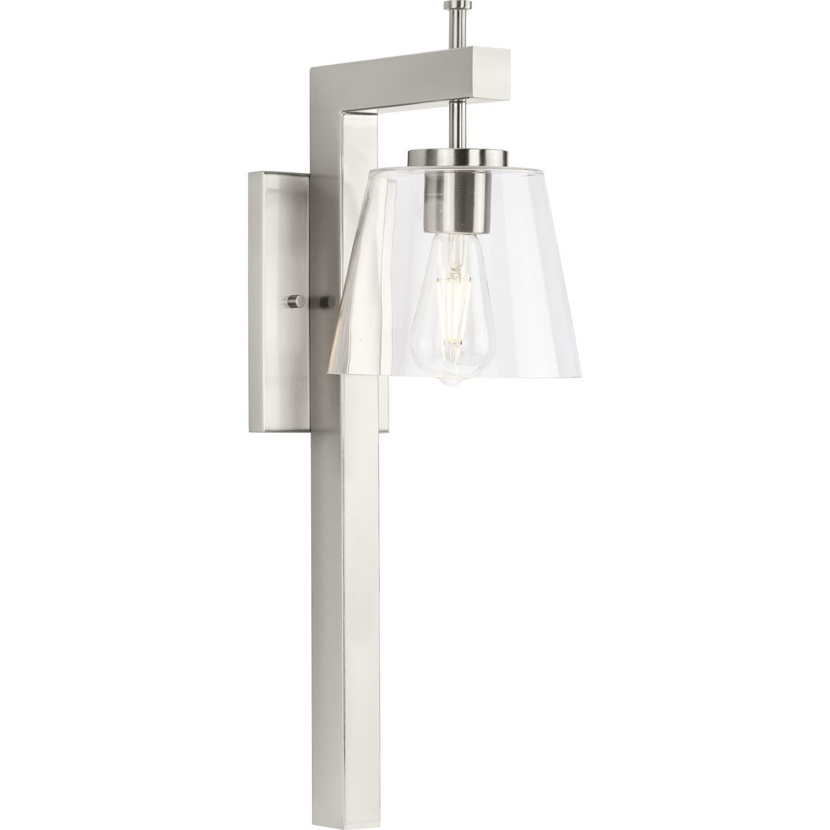 PROGRESS LIGHTING P710108-009 Saffert Collection One-Light New Traditional Brushed Nickel Clear Glass Wall Light in Brushed Nickel