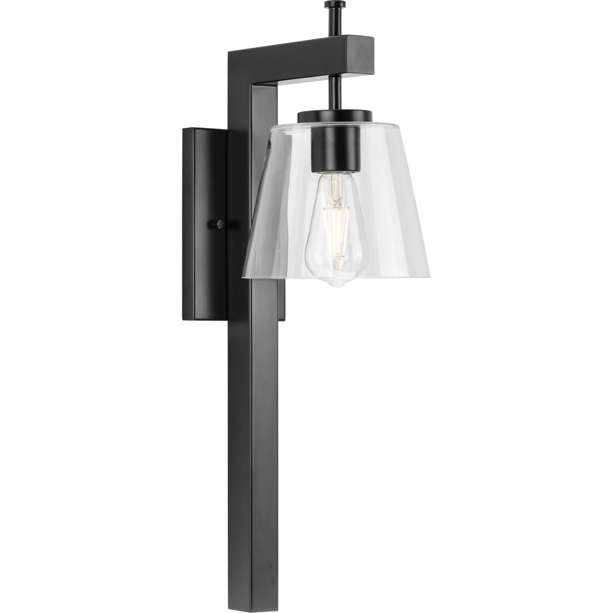 PROGRESS LIGHTING P710108-31M Saffert Collection One-Light New Traditional Matte Black Clear Glass Wall Light in Matte Black