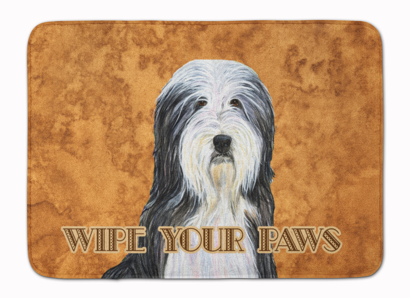 Bearded Collie Wipe your Paws Machine Washable Memory Foam Mat SS4889RUG