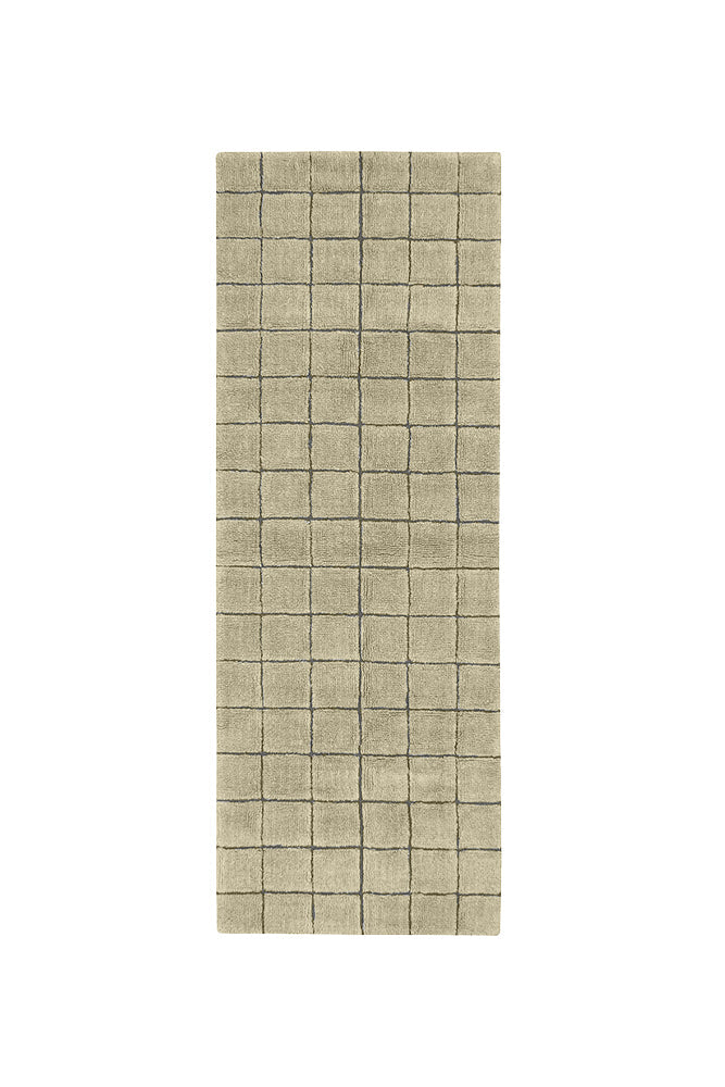 Wool Runner Rug Mosaic Moss