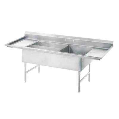 Advance Tabco 18-K5-56 – Meat & Platter Sink, 3-compartment, (1) 24″ x 30″ x 12″