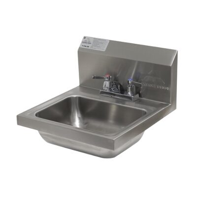 Advance Tabco 7-PS-20 – Hand Sink, wall mounted, 14″ x 10″ x 5″ deep bowl, deck mounted faucet