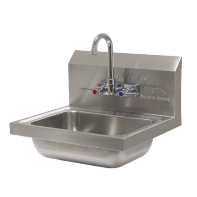 Advance Tabco 7-PS-60 – Hand Sink, wall mounted, 14″W x 10″D x 5″H, gooseneck faucet