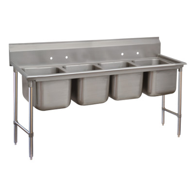 Advance Tabco 9-24-80 – Four Compartment Sink, overall 28″ F/B x 99″ L/R