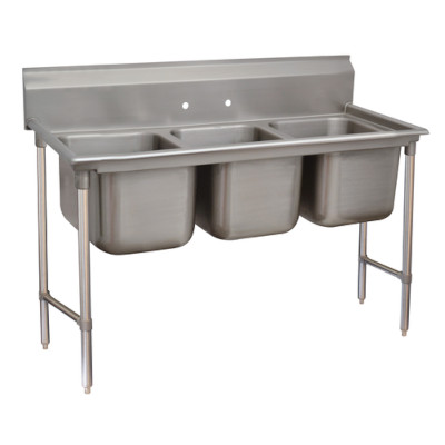 Advance Tabco 9-3-54 – Three Compartment Sink, overall 28″ F/B x 64″ L/R