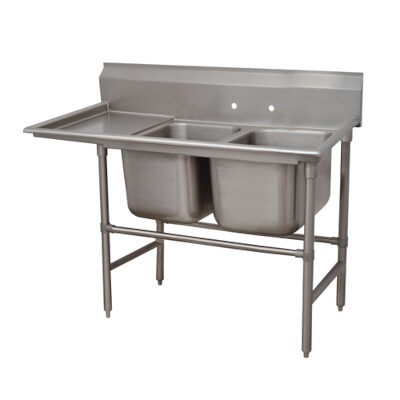 Advance Tabco 94-2-36-36L – Two Compartment Sink, with left drainboard, overall 27″ F/B x 78″ L/R