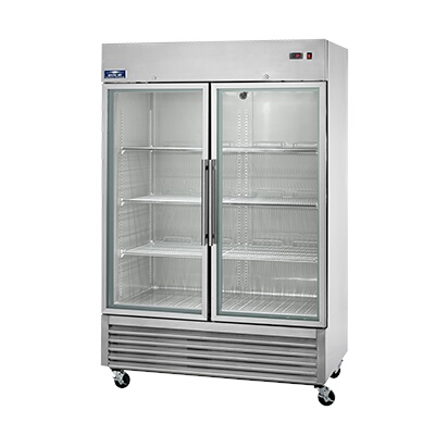 Arctic Air AGR49 – Reach-In Refrigerator, two-section, 54″W, (2) glass doorss, stainless steel exterior