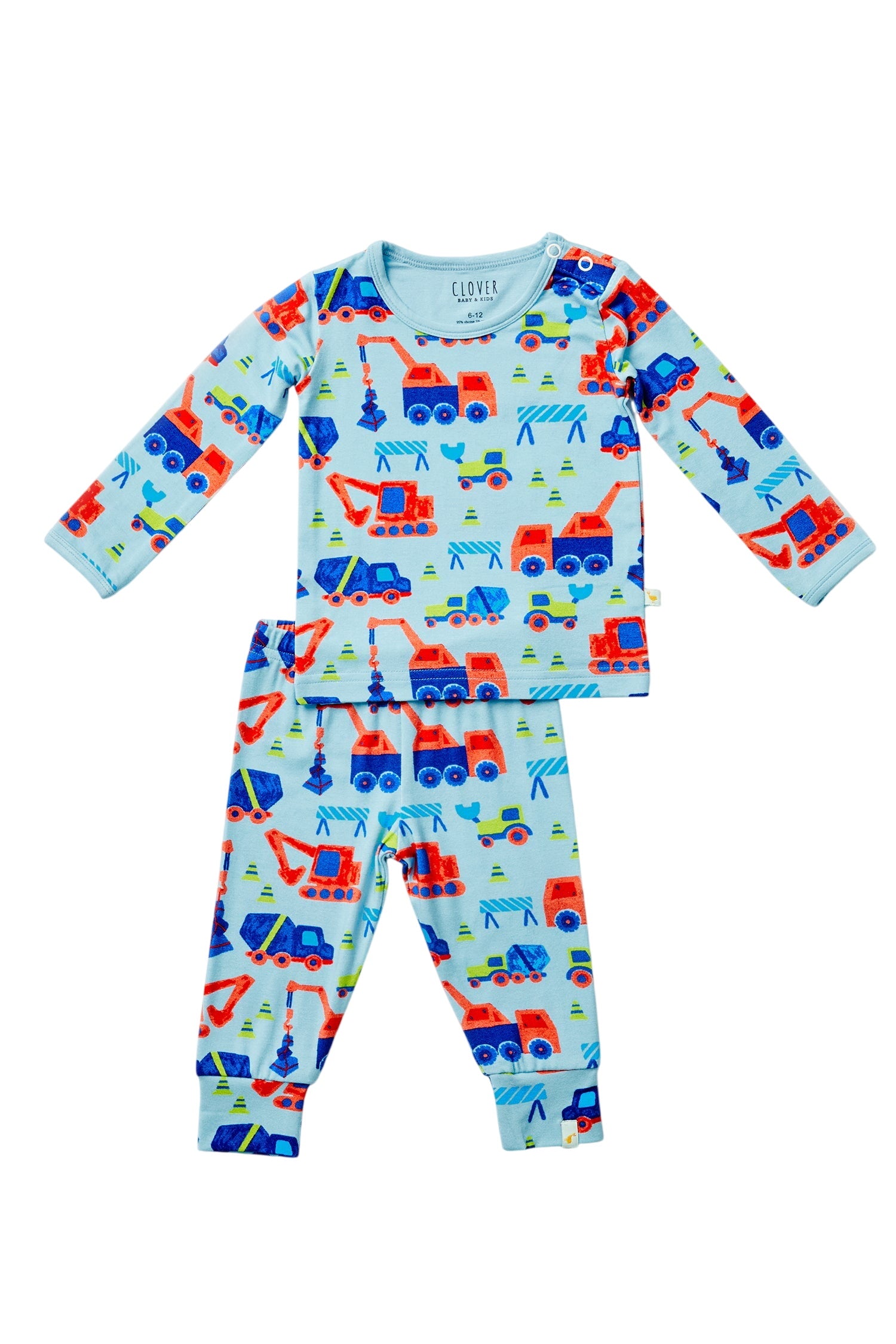 Long Sleeve Pajama Set – Construction Blue