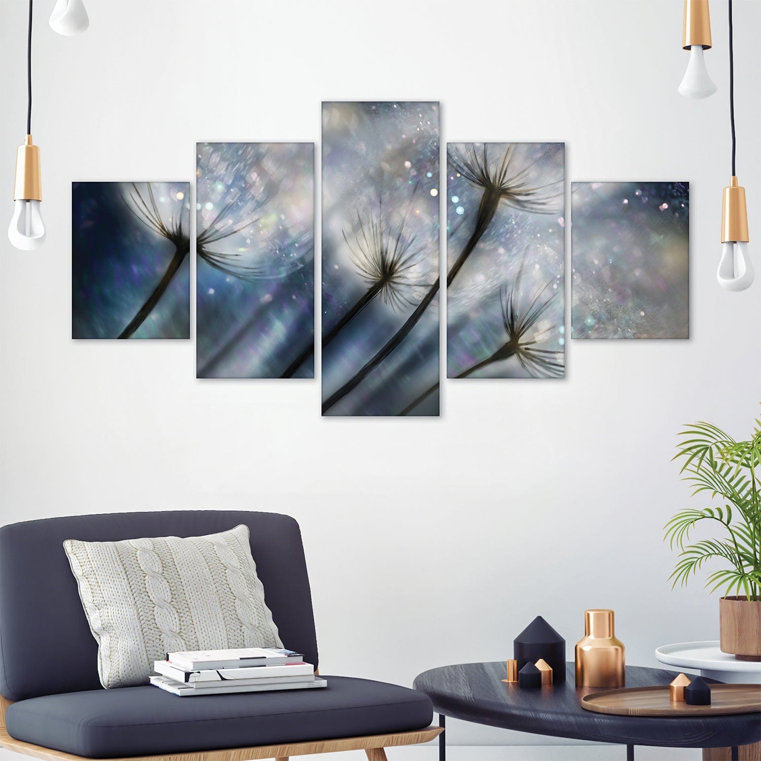 Dandelion Space Canvas – 5 Panel