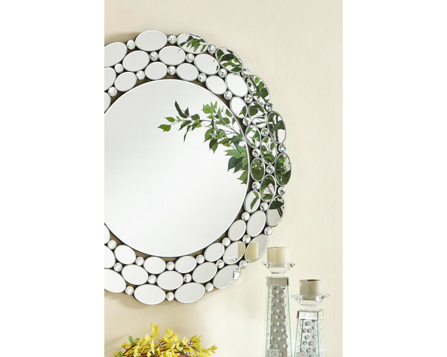 Elegant – Sparkle 35″ Contemporary Round Mirror (MR9128)