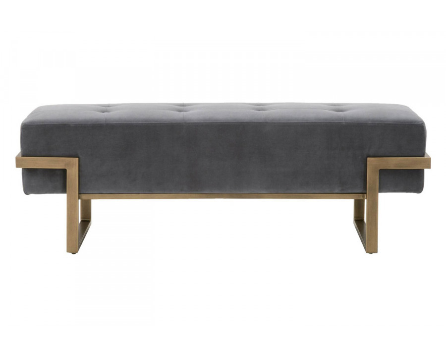 Essentials – District Fiona Upholstered Bench in Blush Gray Velvet