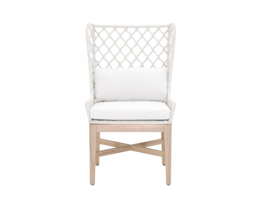 Essentials – Woven Lattis Outdoor Wing Chair in White Speckle