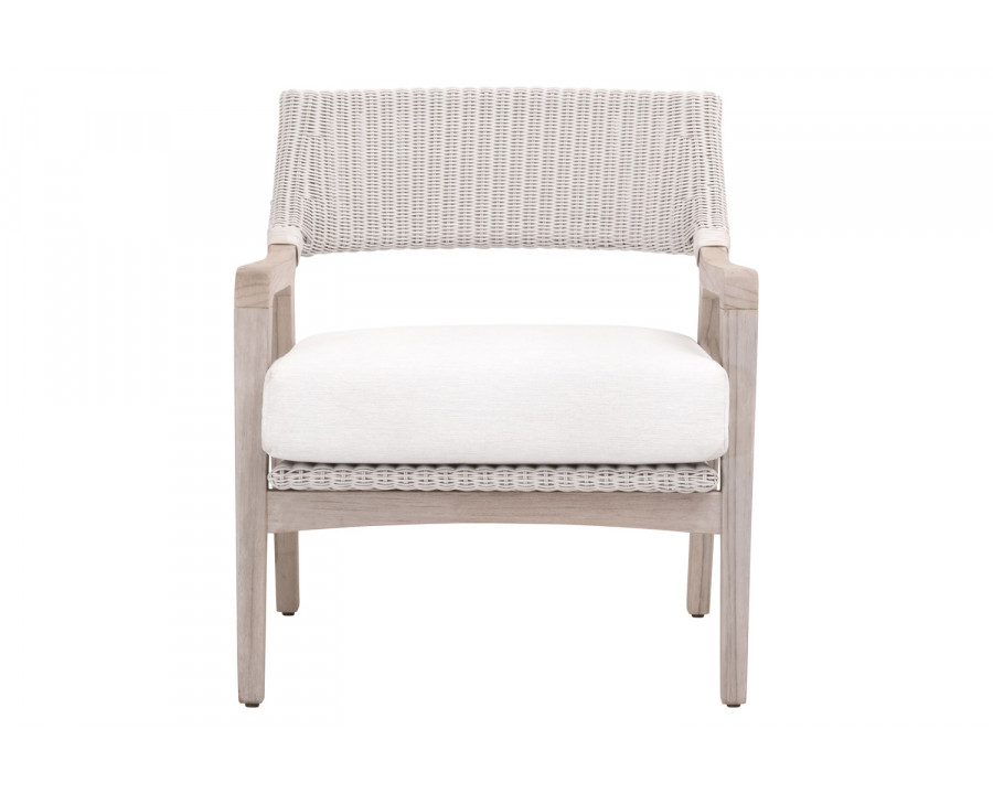 Essentials – Woven Lucia Outdoor Club Chair in Pure White Synthetic Loom