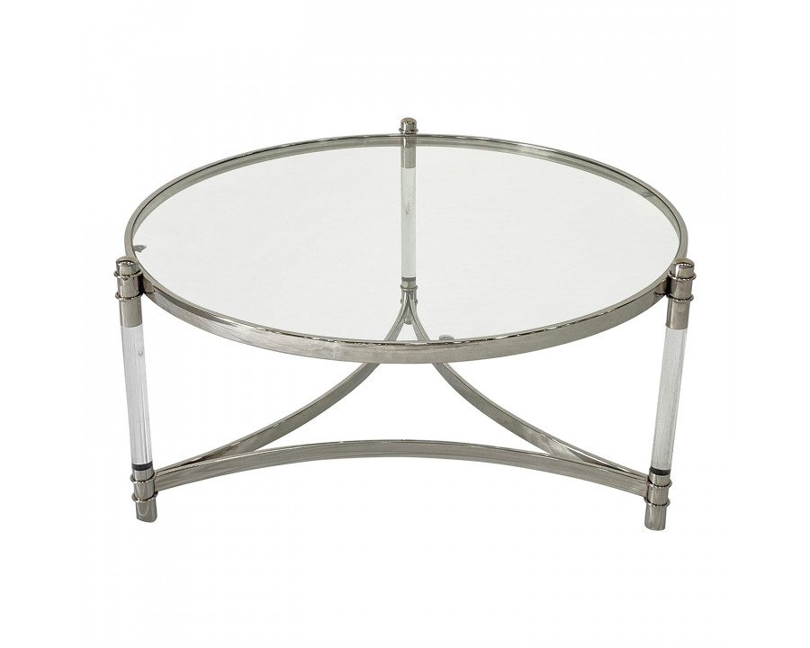 Furnings – Silver Coffee Table 37.5″D X 18″H