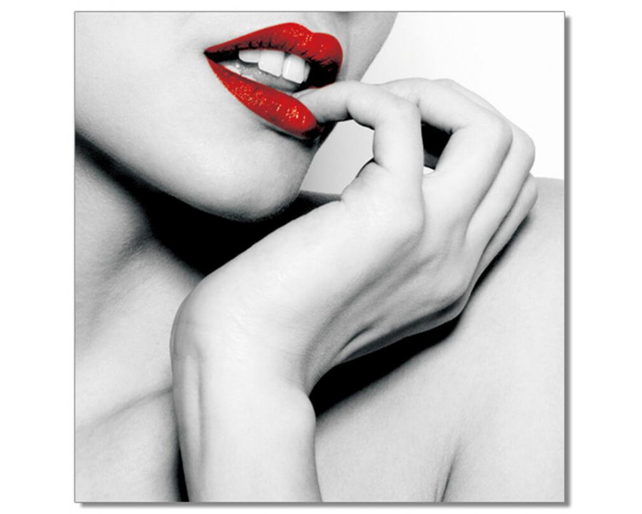 Furnings – Red Lip Seduction Acrylic Print Unframed Wall Art