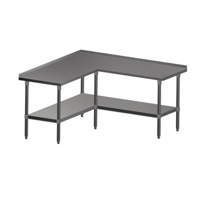 John Boos ST6R1.5-L2460SSK – Work Table, L-shaped, 60″W x 60″D x 37-1/4″H, 24″ working depth