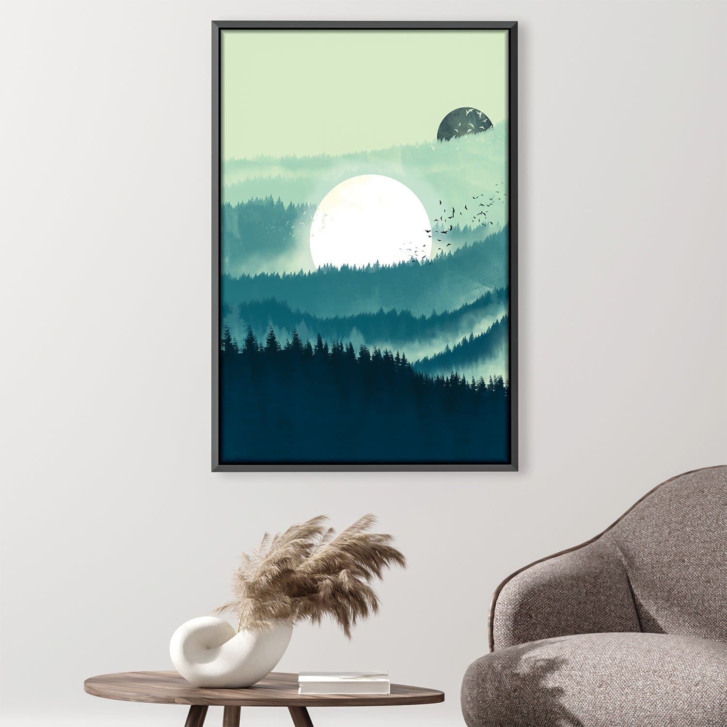 Moon in the Blue Forest Canvas