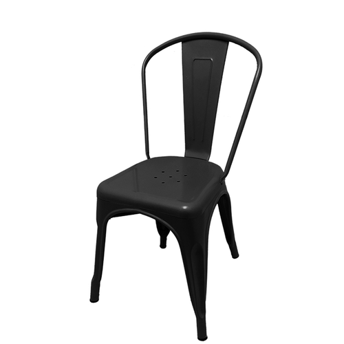 Oak Street OD-CM-0001-BLK – Smokestack Stacking Chair, indoor/outdoor, metal back & seat, black finish