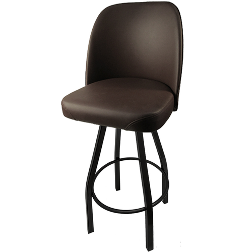 Oak Street SL2136 – Swivel Bar Stool, upholstered bucket seat, black frame, vinyl