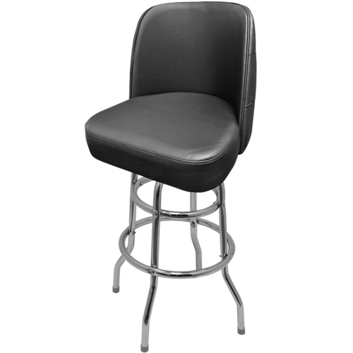 Oak Street SL8134 – Swivel Bar Stool, upholstered tufted back & bucket seat, chrome frame