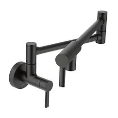 MOEN S665BL Modern Pot Filler  Two-Handle Kitchen Faucet In Matte Black