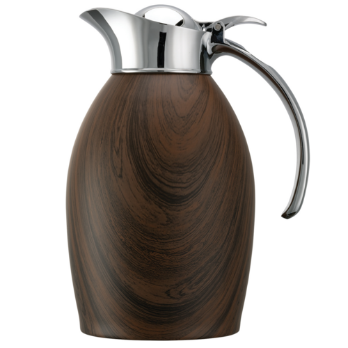 Service Ideas NIC10BSDW – Vacuum Insulated Carafe, 1 liter, stainless vacuum, dark wood