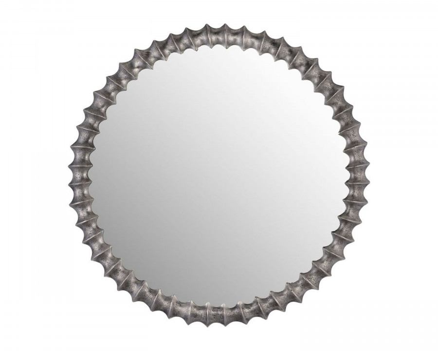 Sagebrook – Metal Ring Texture Mirror in Brushed Nickel