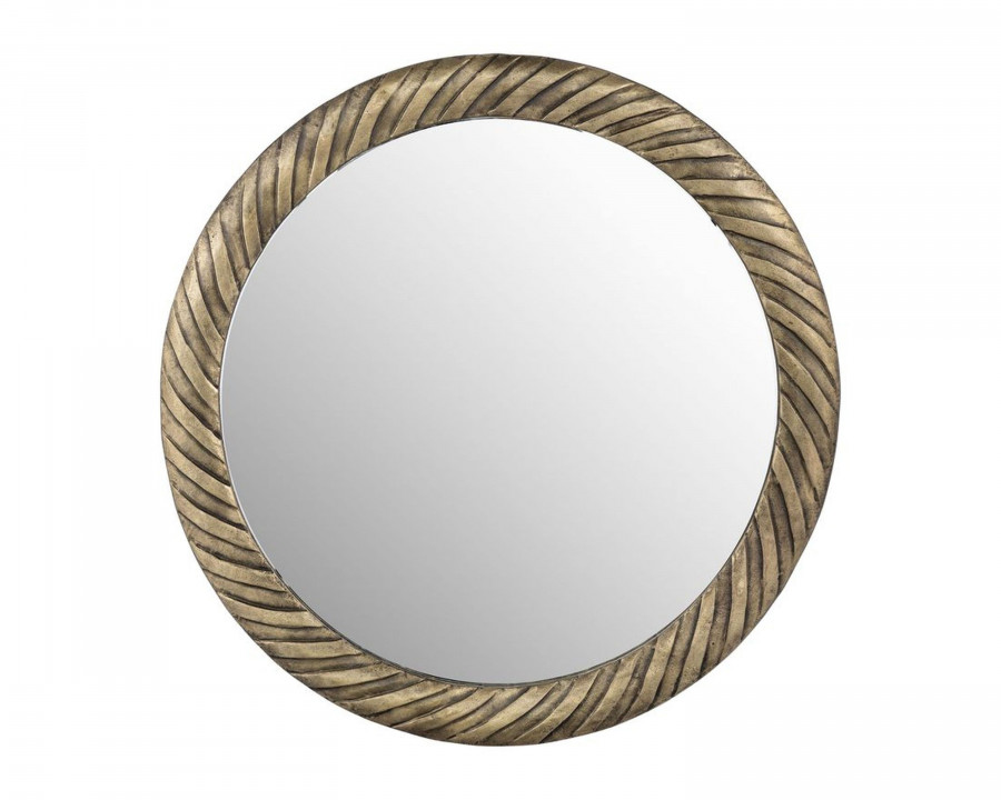 Sagebrook – Metal Hurricane Pattern Mirror in Bronze