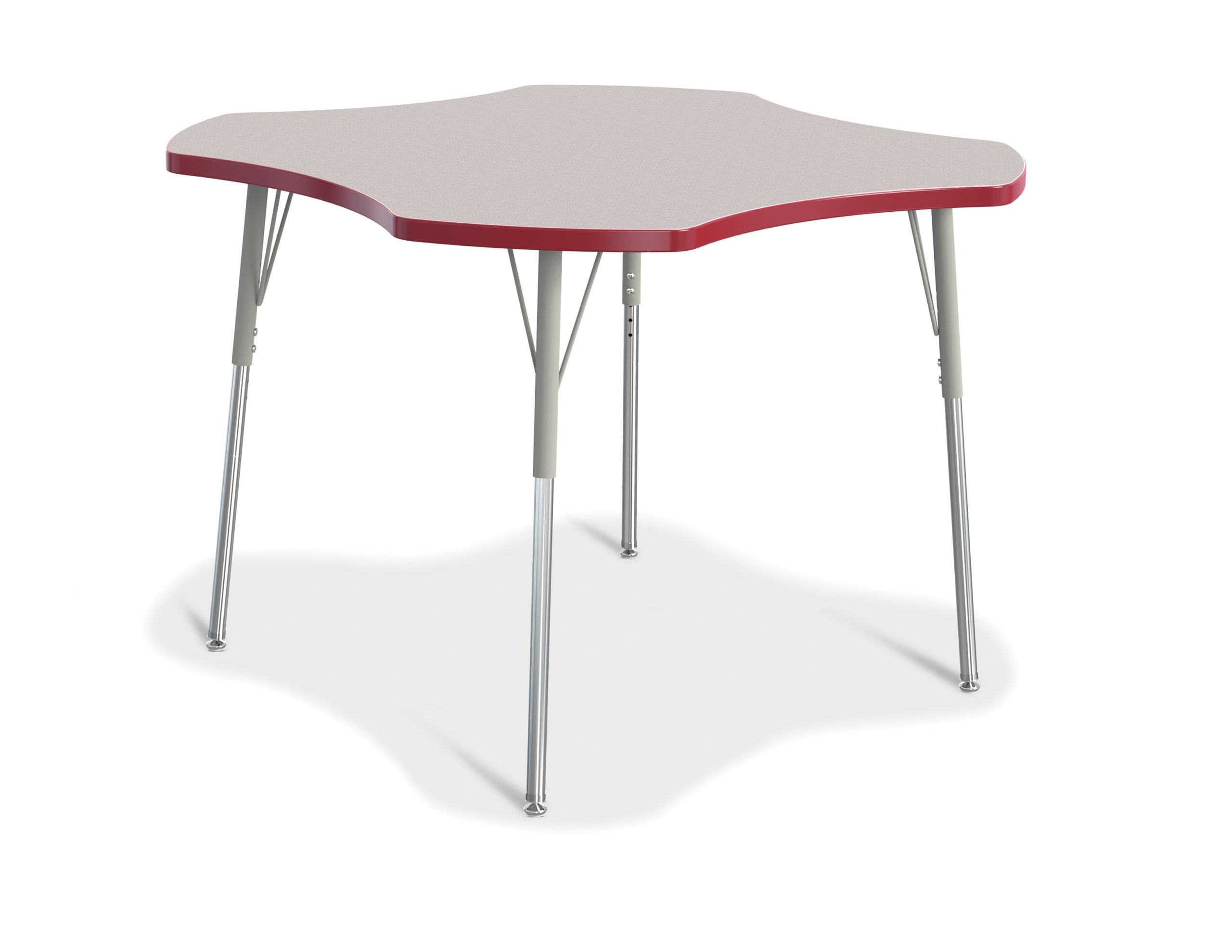 Berries Four Leaf Activity Table, A-height – Gray/Red/Gray