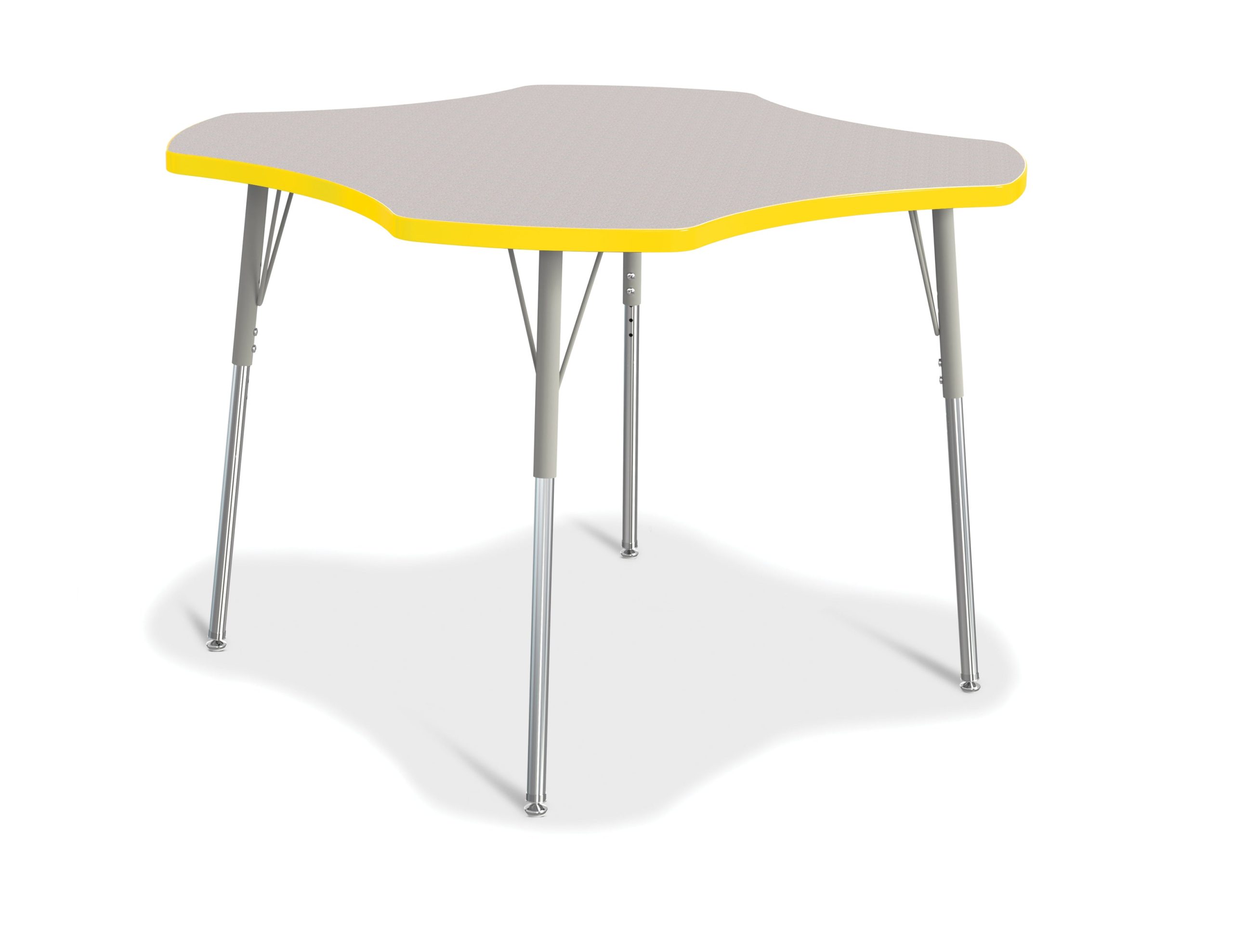 Berries Four Leaf Activity Table, A-height – Gray/Yellow/Gray