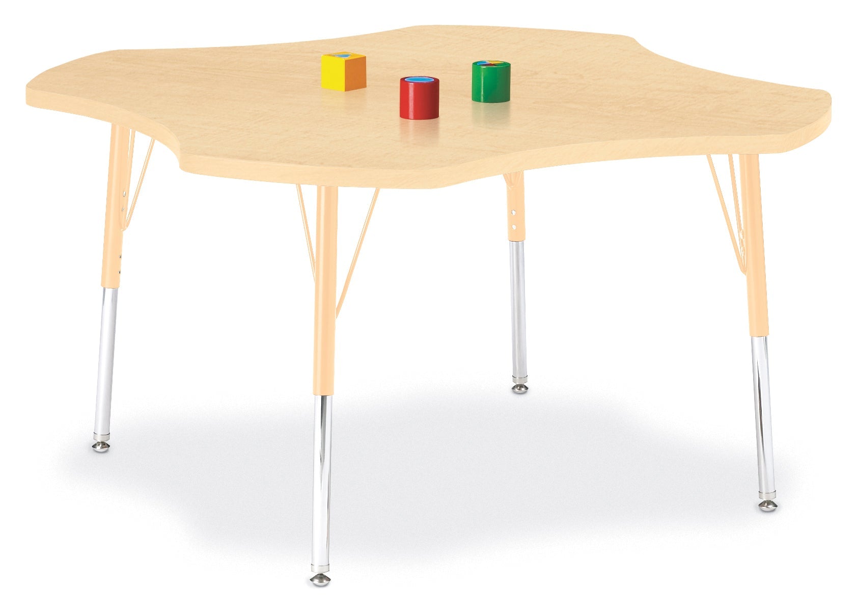 Berries Four Leaf Activity Table, A-height – Maple/Maple/Camel