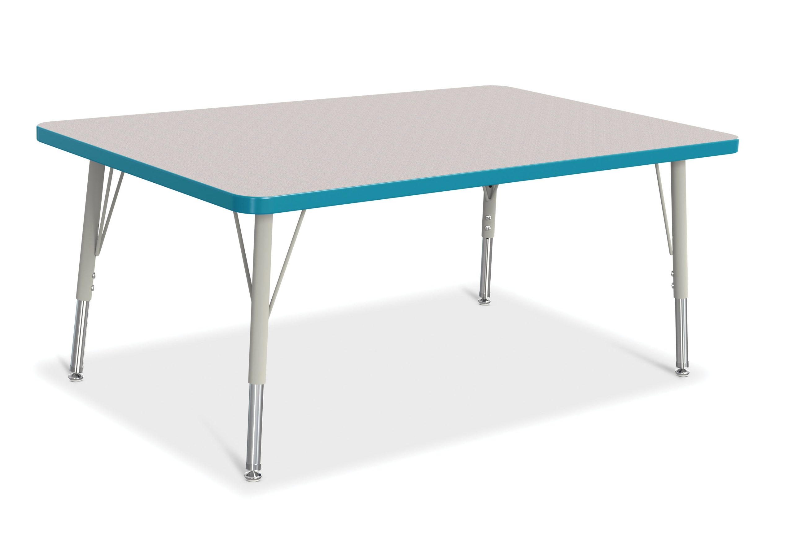 Berries Rectangle Activity Table – 30″ X 48″, E-height – Gray/Teal/Gray