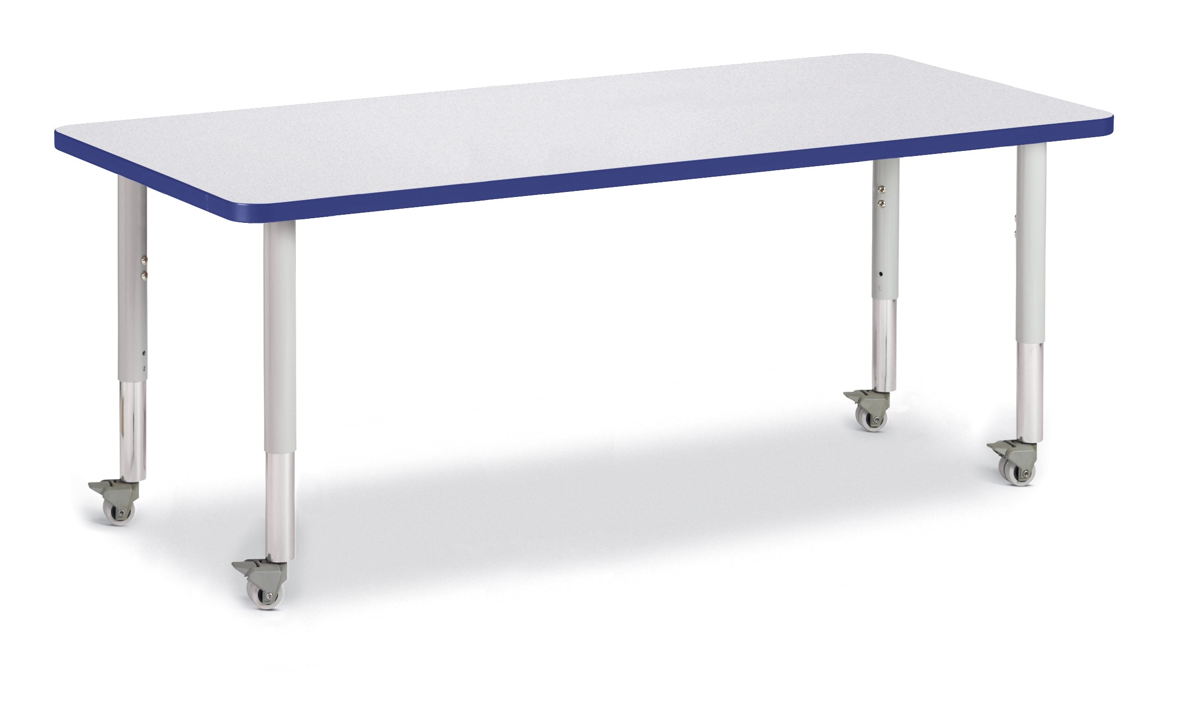 Berries Rectangle Activity Table – 30″ X 72″, Mobile – Gray/Blue/Gray