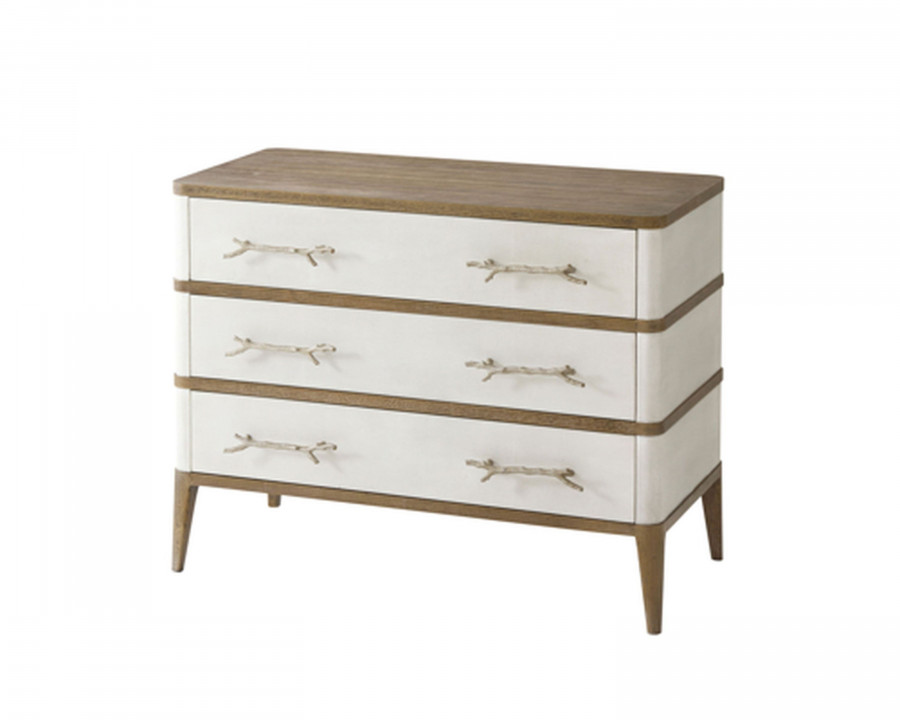 Theodore Alexander – Brandon II Chest with New Champagne Finish Textured Coral Cast Handles