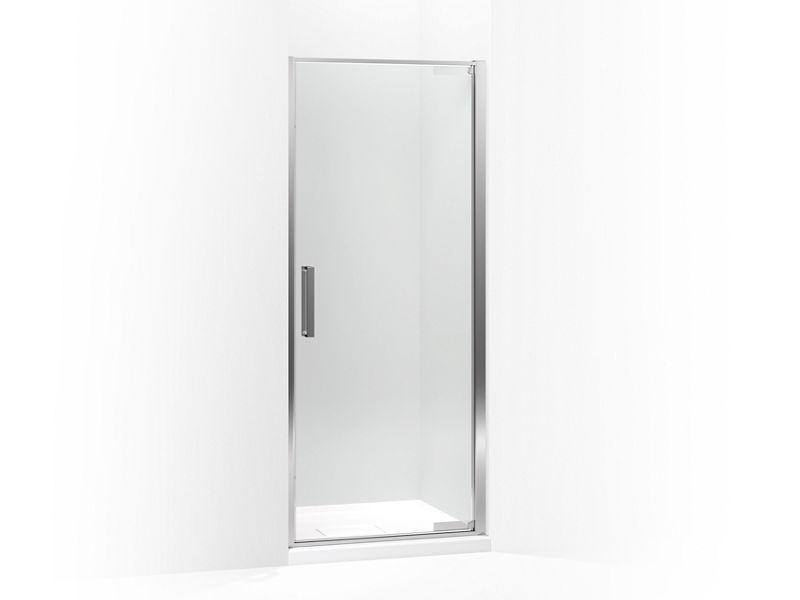 KOHLER K-706077-L Torsion pivot shower door, 76-3/4″H x 36″W with 5/16″ thick Crystal Clear glass in Bright Polished Silver