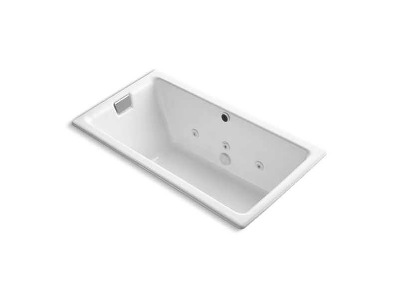 KOHLER 856-JHN Tea-for-Two 66″ x 36″ drop-in/undermount whirlpool bath with end drain