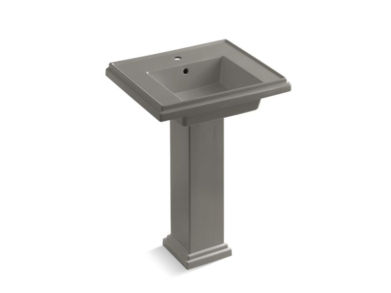 KOHLER Tresham K-2844-1-K4 Cashmere 24″ square pedestal bathroom sink