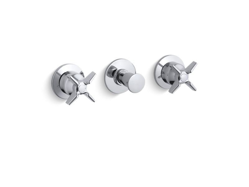 KOHLER T7751-3 Triton Wall-mount valve trim with push button diverter and cross handles, requires valve