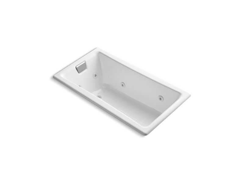 KOHLER 852-JHE Tea-for-Two 60″ x 32″ drop-in/undermount whirlpool bath, end drain